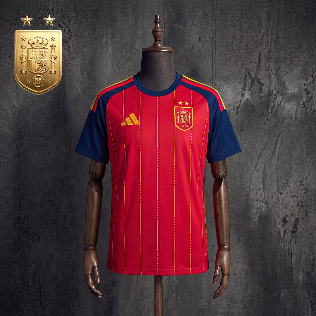 Maillot Espagne Domicile Champion du Monde 2026 Version Fan rouge La Roja
