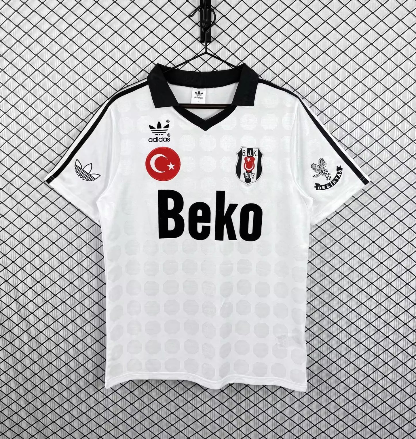 Maillot Besiktas Rétro 90/91 Adidas Originals Beko – Blanc & Noir