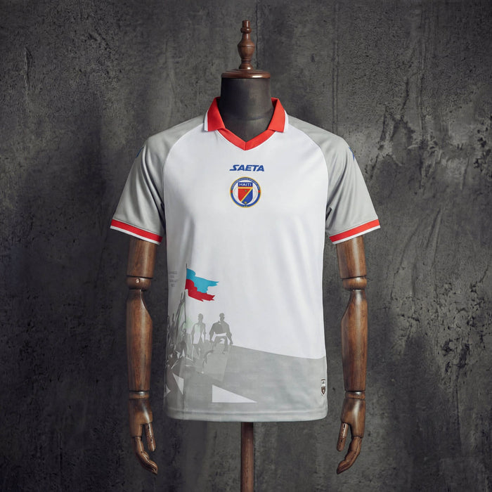 Maillot Haïti Extérieur Blanc Gris Coupe du Monde 2026 – Version Fan Saeta
