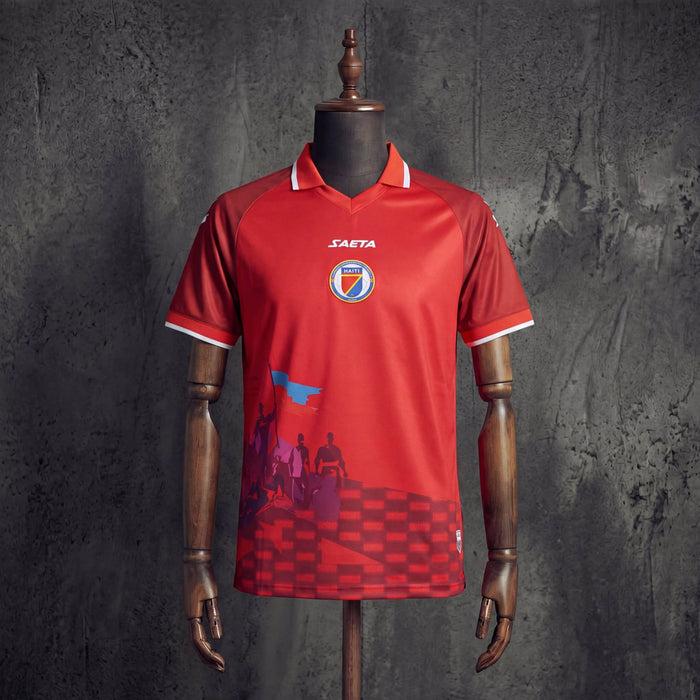 Maillot Haïti Third Rouge 2026/2027 – Version Fan Saeta Motif Historique