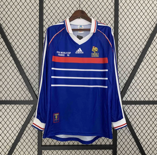 Maillot Rétro France 1998 Domicile Manches Longues — Finale Coupe du Monde