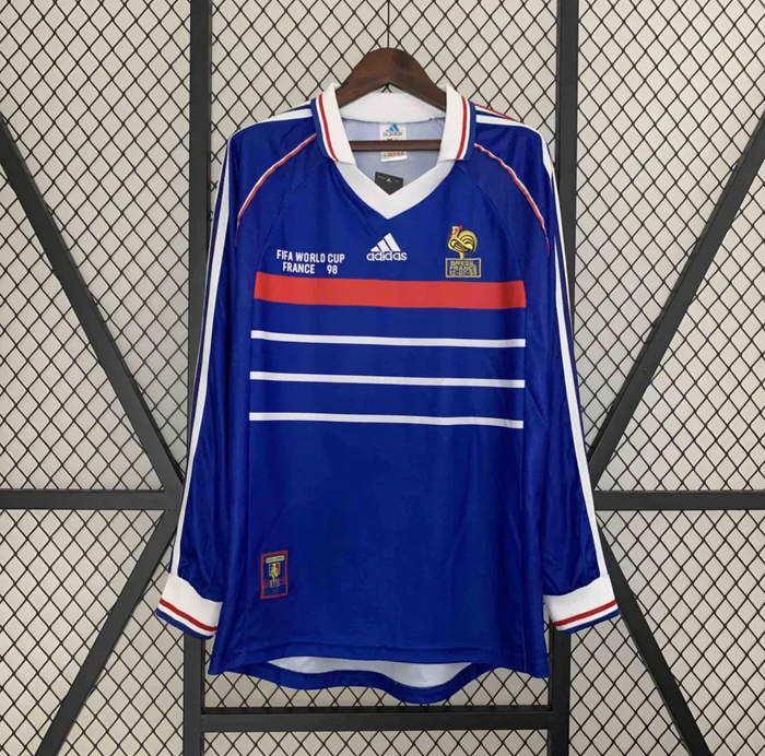 Maillot Rétro France 1998 Domicile Manches Longues — Finale Coupe du Monde