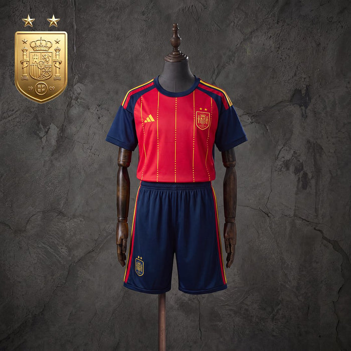 Maillot Espagne Domicile Champion du Monde 2026 Enfant rouge La Roja