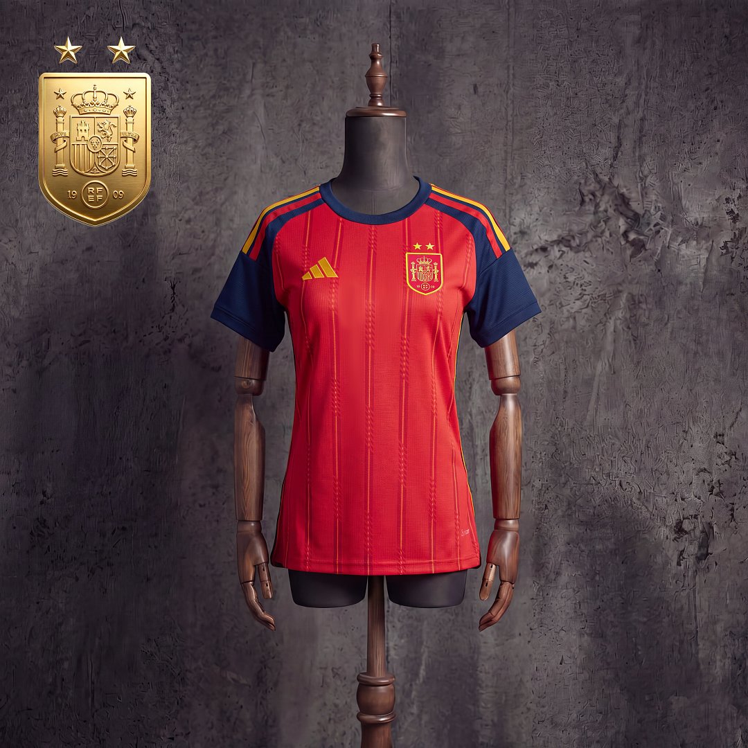 Maillot Espagne Domicile Champion du Monde 2026 Femme rouge La Roja