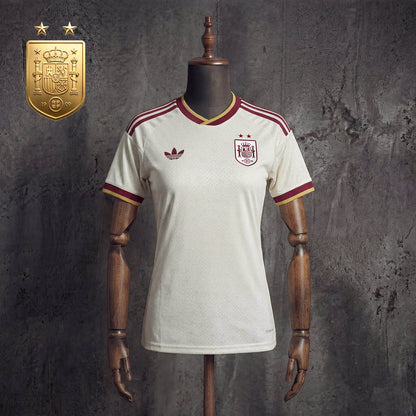 Maillot Espagne Extérieur Champion du Monde 2026 Femme blanc La Roja