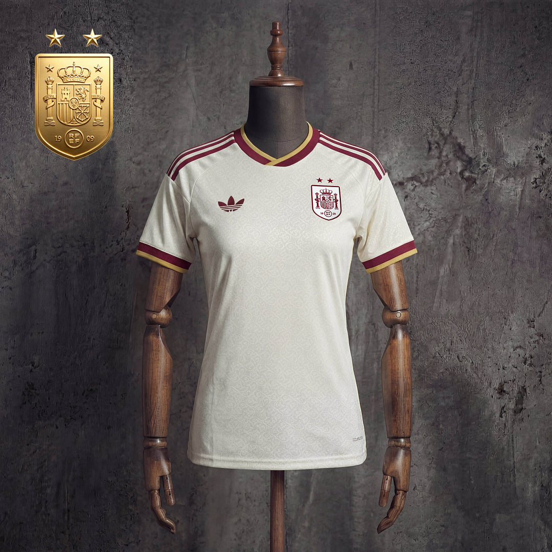 Maillot Espagne Extérieur Champion du Monde 2026 Femme blanc La Roja