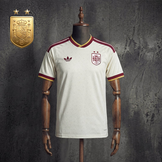 Maillot Espagne Extérieur Champion du Monde 2026 Version Fan blanc La Roja