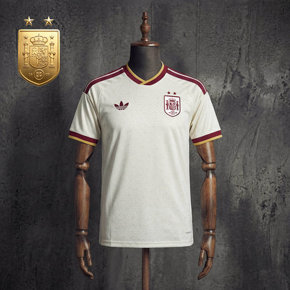 Maillot Espagne Extérieur Champion du Monde 2026 Version Fan blanc La Roja