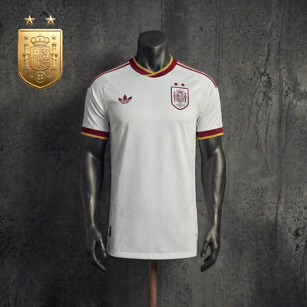 Maillot Espagne Extérieur Champion du Monde 2026 Version Player blanc La Roja authentique