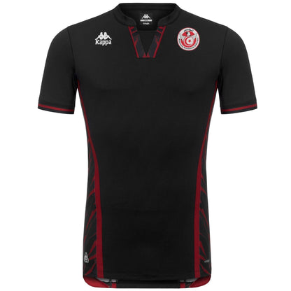 Maillot Tunisie Third Noir Kappa Coupe du Monde 2026 – Vue face – 3ème tenue exclusive Aigles de Carthage pas cher