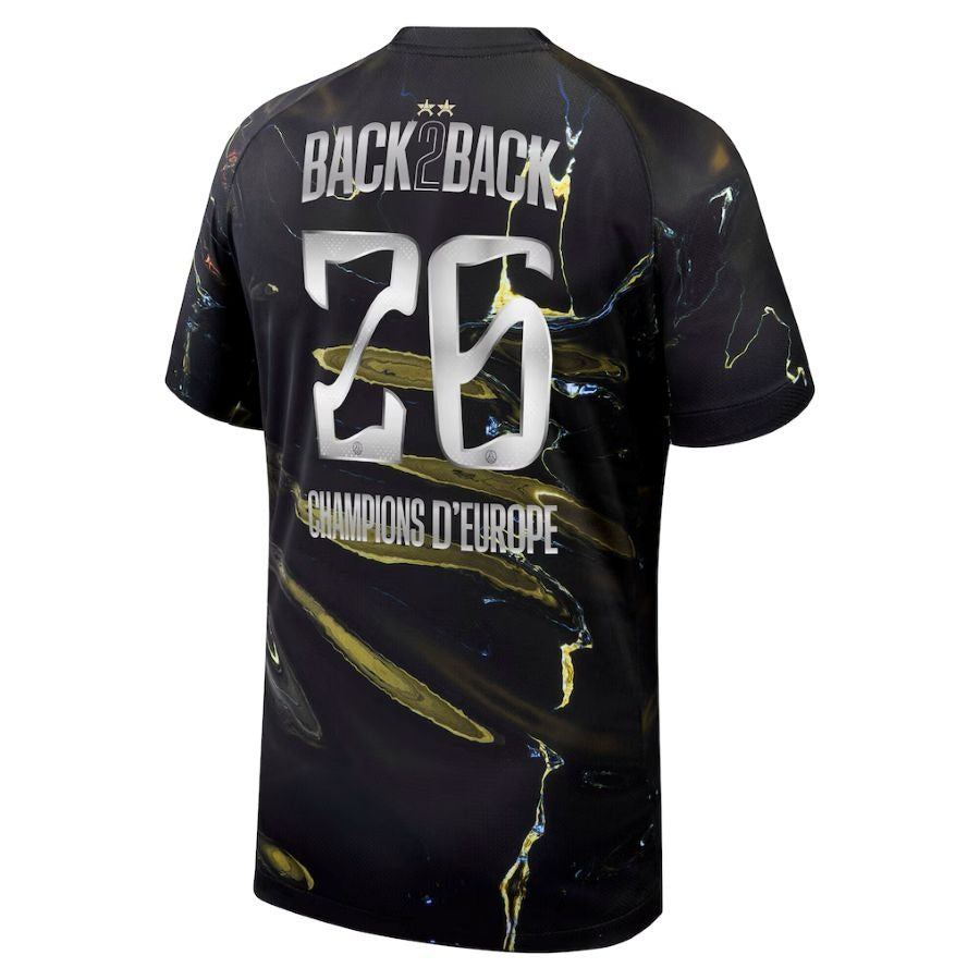 Maillot PSG Back 2 Back Third 26/27 – Vue face – Jordan Night Edition Champions d'Europe