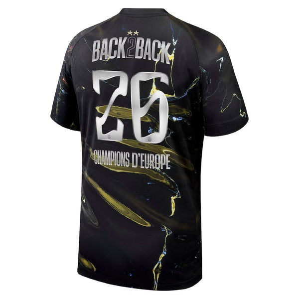Maillot PSG Back 2 Back Third 26/27 – Vue face – Jordan Night Edition Champions d'Europe