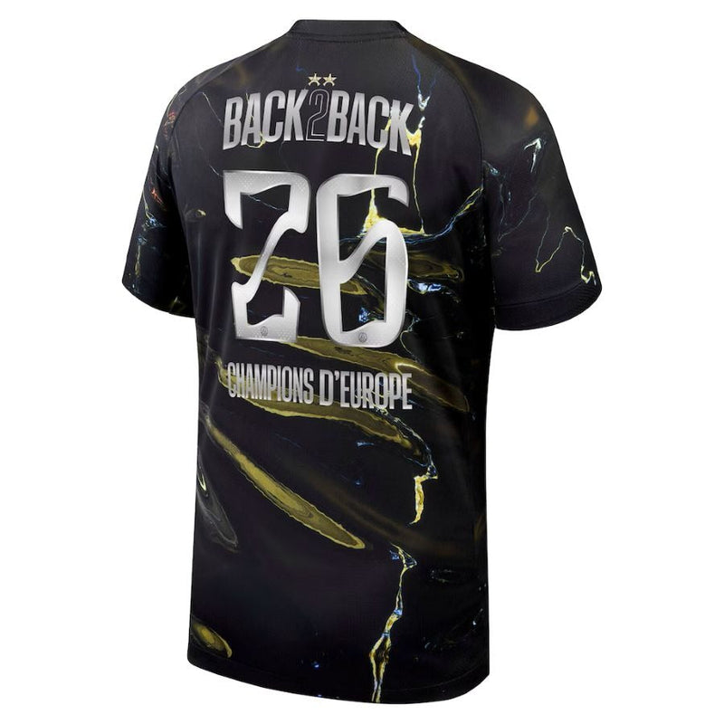 Maillot PSG Back 2 Back Third 26/27 – Vue face – Jordan Night Edition Champions d'Europe