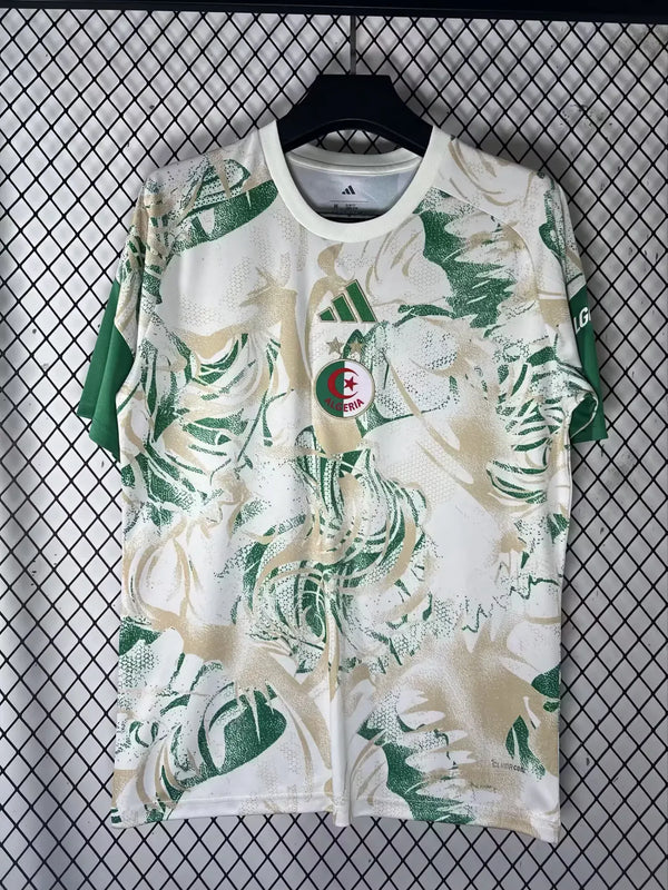 Maillot Entraînement Algérie 2026 Adidas – Blanc Vert 2 Étoiles