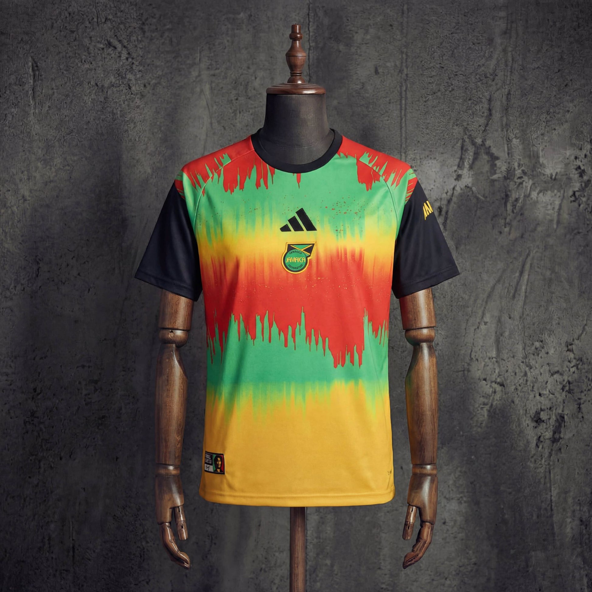 Maillot Jamaïque Entraînement Reggae Vert Jaune Rouge Coupe du Monde 2026 – Adidas Jawaka